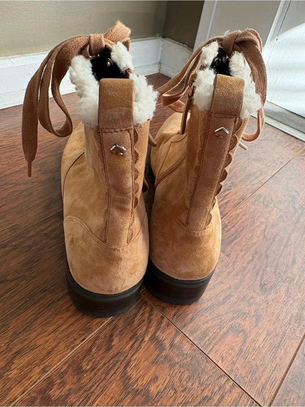 kate spade Tan Lace-Up Faux Suede Ankle Boots NEW 👢👢👢